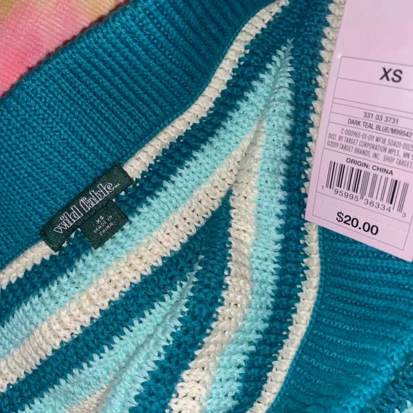 Wild Fable Teal and White Striped Pencil Skirt - Picture 3 of 3